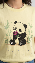 The Embellished Panda Tee | Rhinestone Graphic Cotton T-Shirt