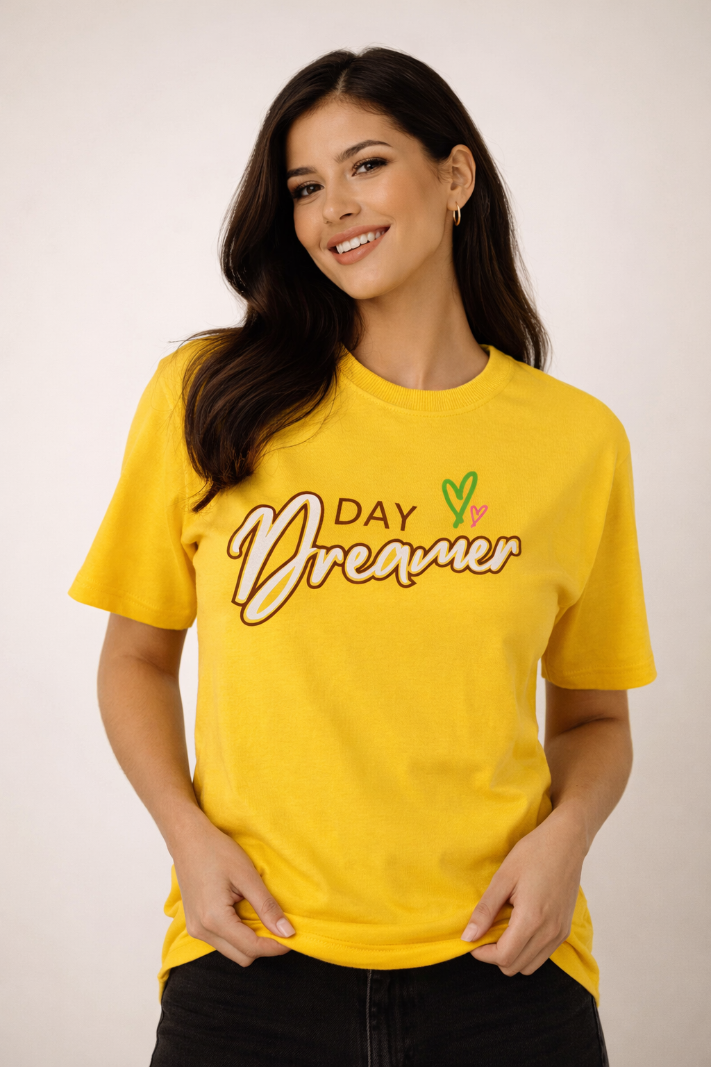 Dovekie Day Dreamer Yellow Graphic Tshirt