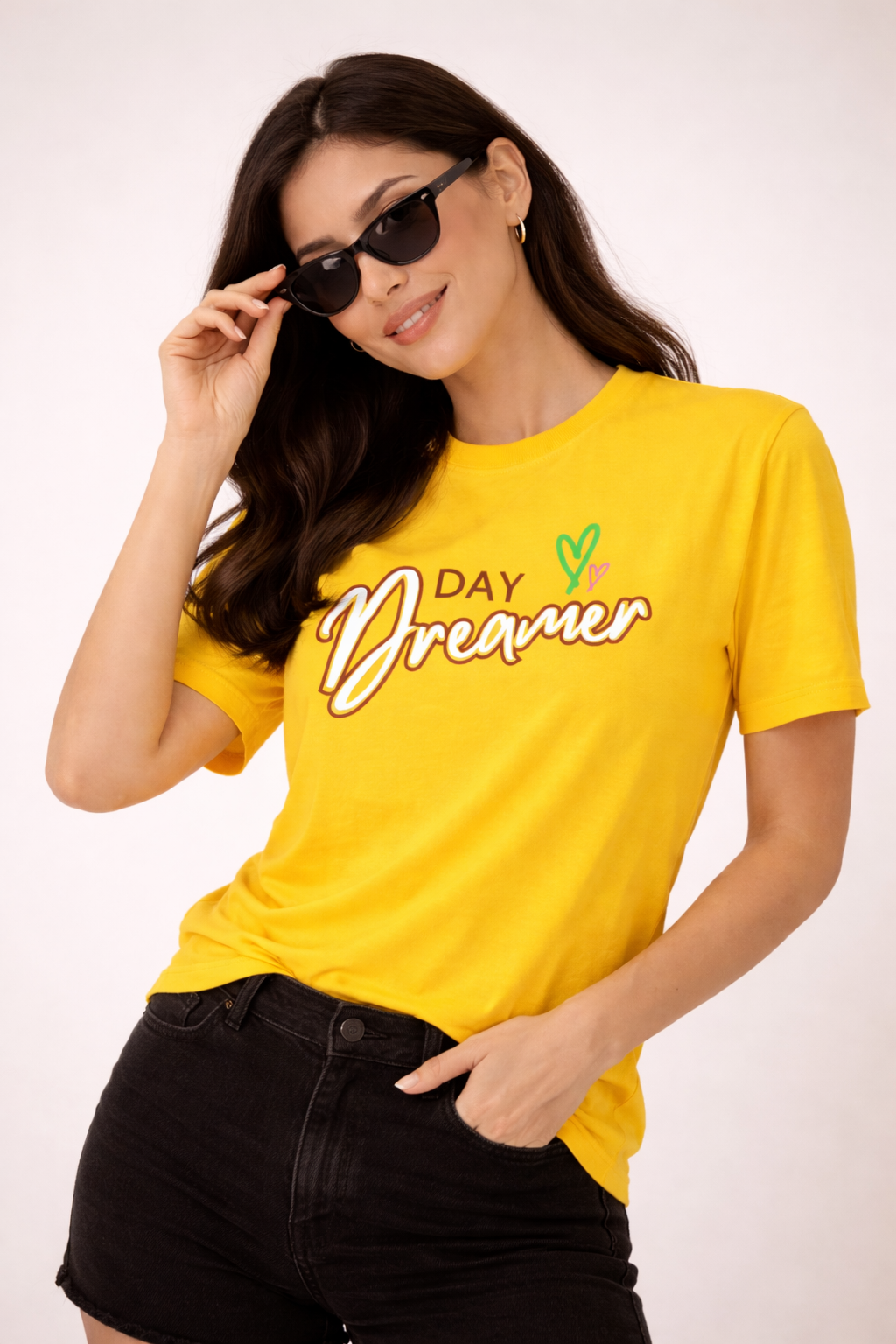 Dovekie Day Dreamer Yellow Graphic Tshirt
