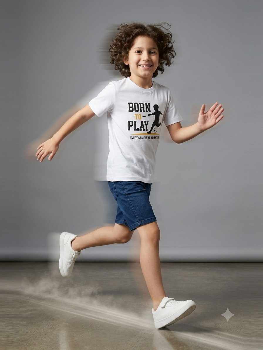 Born to Play Kids Soccer Graphic T-Shirt
