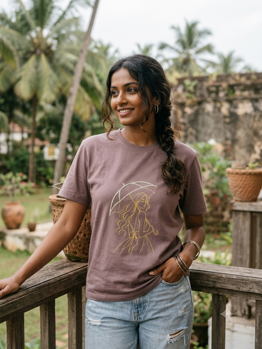 The "Midnight Drizzle" Embellished Tee